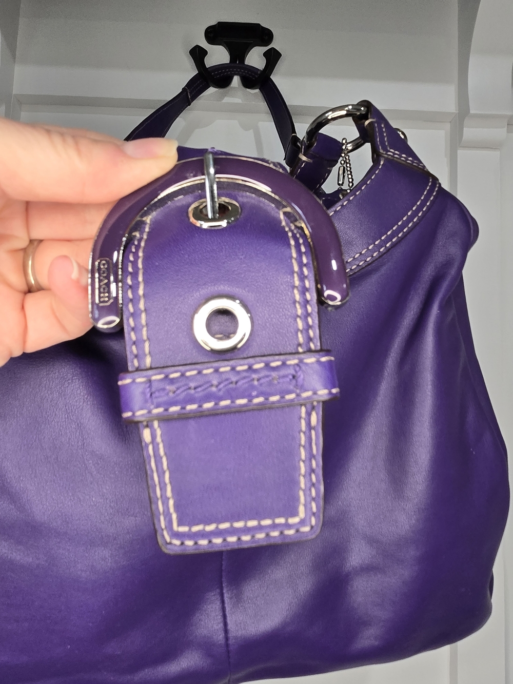 COACH Purple Leather Shoulder Bag - Picture 7 of 10
